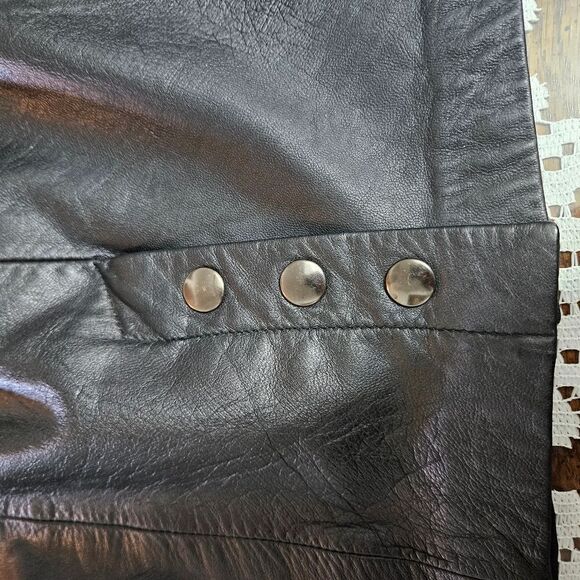 Anchor blue 100% leather skirt - Picture 4 of 11